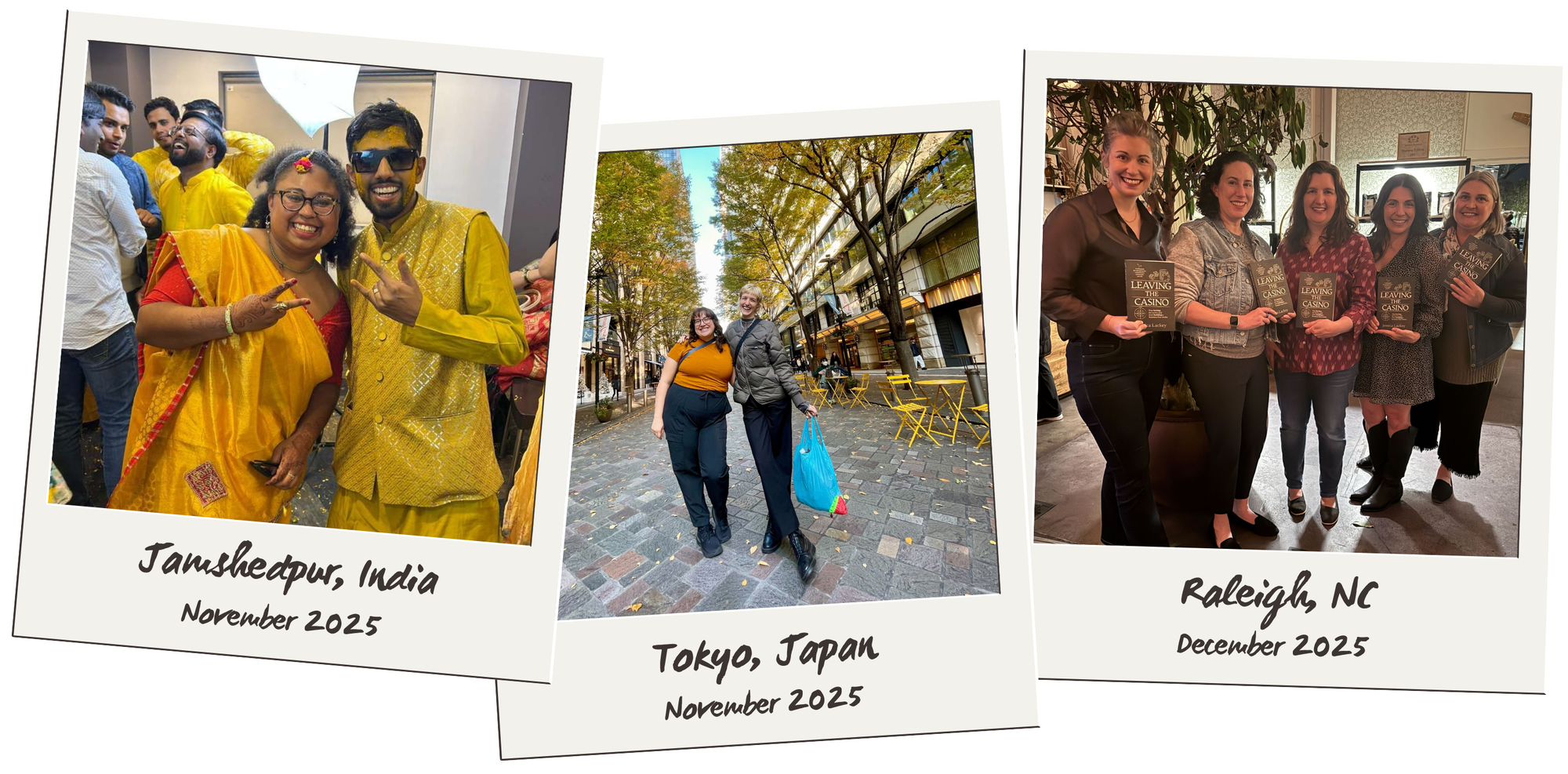 Some of the Legends hanging out (Sophia + Abhishek in India, Pame + Devin in Japan, Rachel, Jessica, Tina, Gina and Raven in NC)