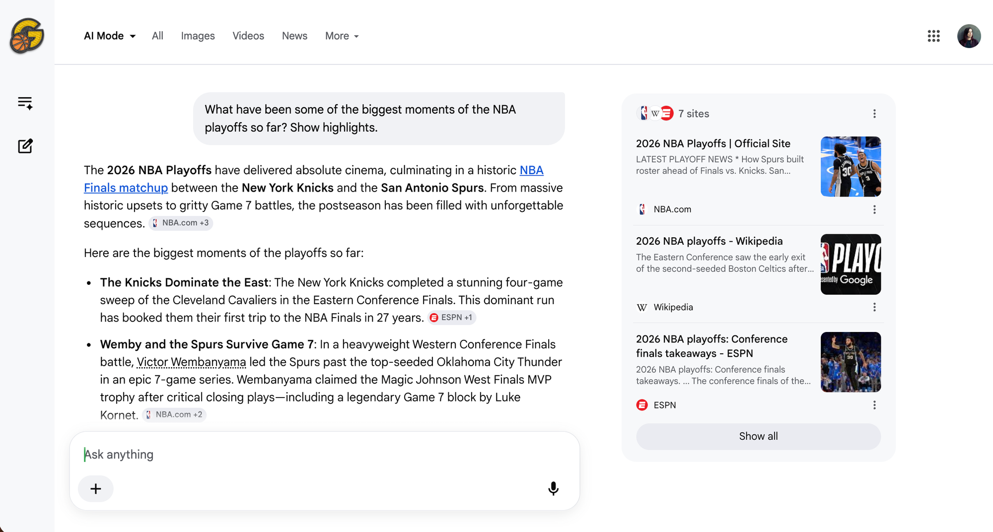 The new AI first experience in Google