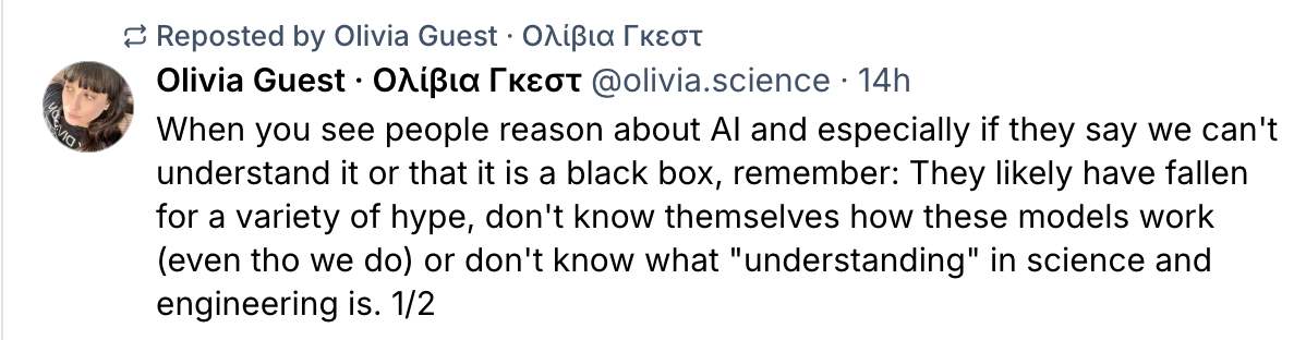 A post from Dr. Olivia guest on Bluesky