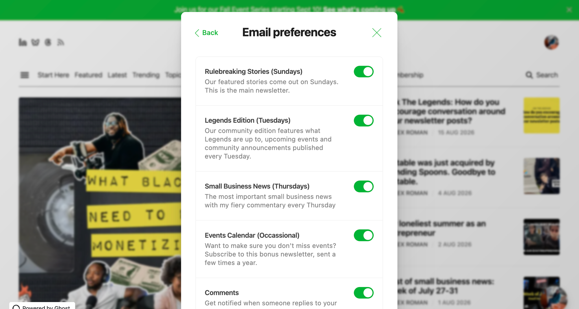 Manage your newsletters