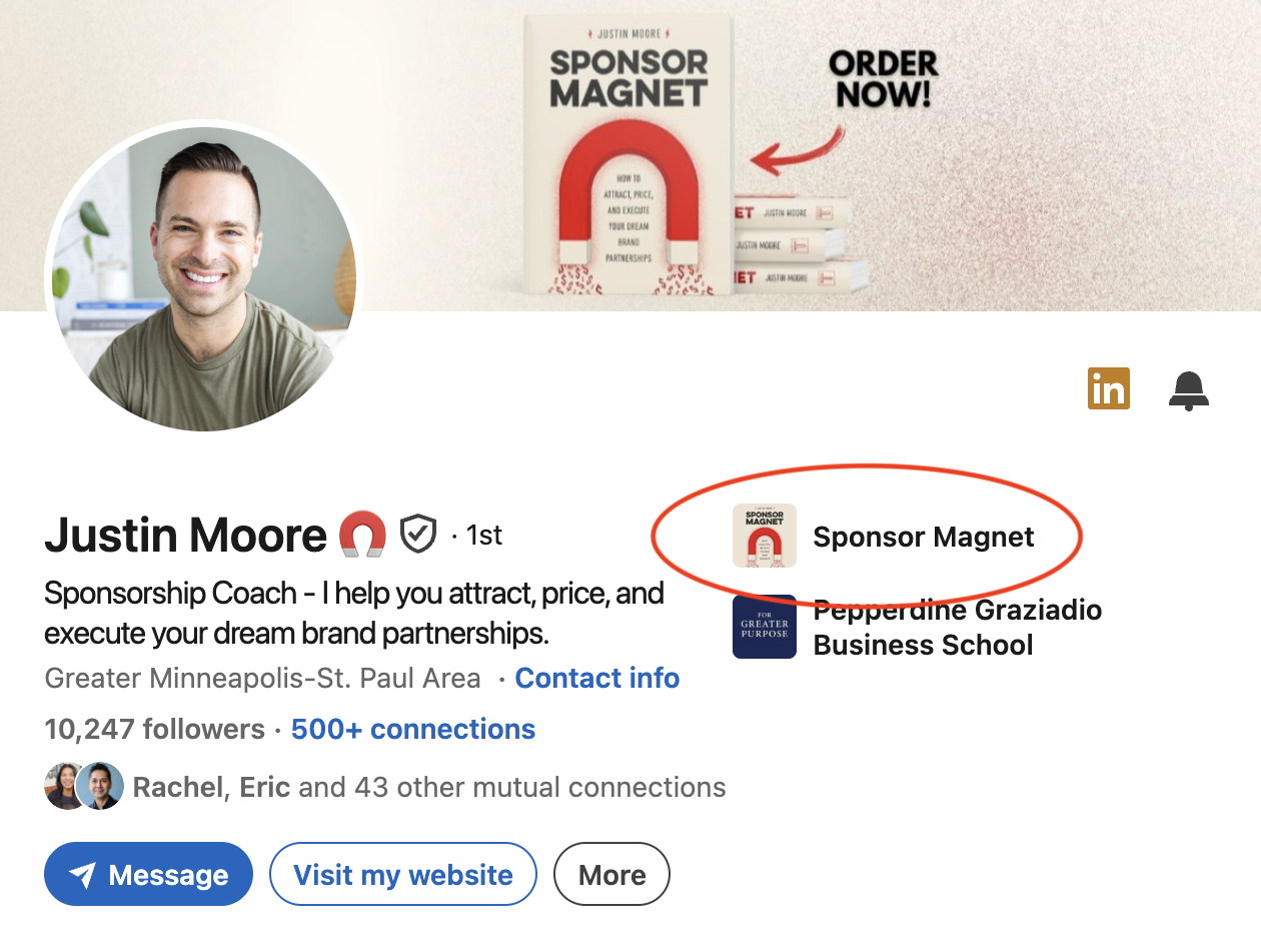 Justin's LinkedIn profile