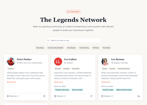 Introducing The Legends Directory