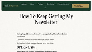 Josh's website explaining the change